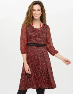 New Robe voile imprimé rouge Robes|Robes & Jupes