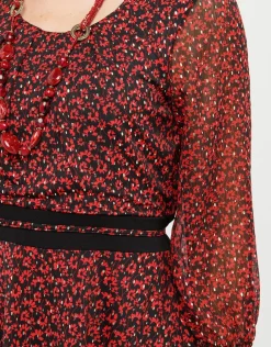 New Robe voile imprimé rouge Robes|Robes & Jupes