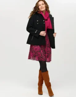 Online Robe voile motif fuchsia Robes|Robes & Jupes