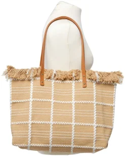 Discount Sac cabas beige frange Maroquinerie|Accessoires