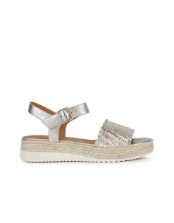 Discount Sandale corde cuir argent GEOX Sandales