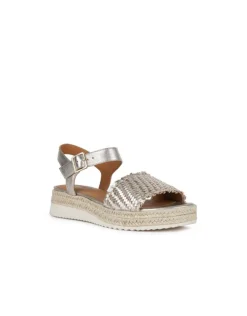 Discount Sandale corde cuir argent GEOX Sandales