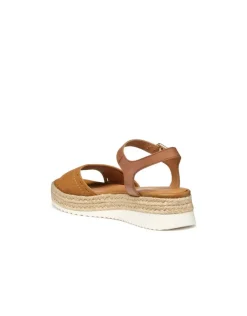 Outlet Sandale corde cuir camel GEOX Sandales