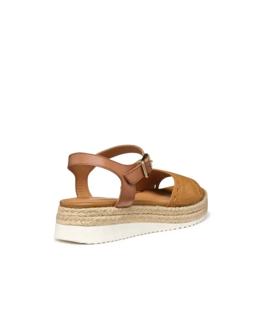 Outlet Sandale corde cuir camel GEOX Sandales