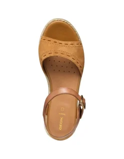 Outlet Sandale corde cuir camel GEOX Sandales