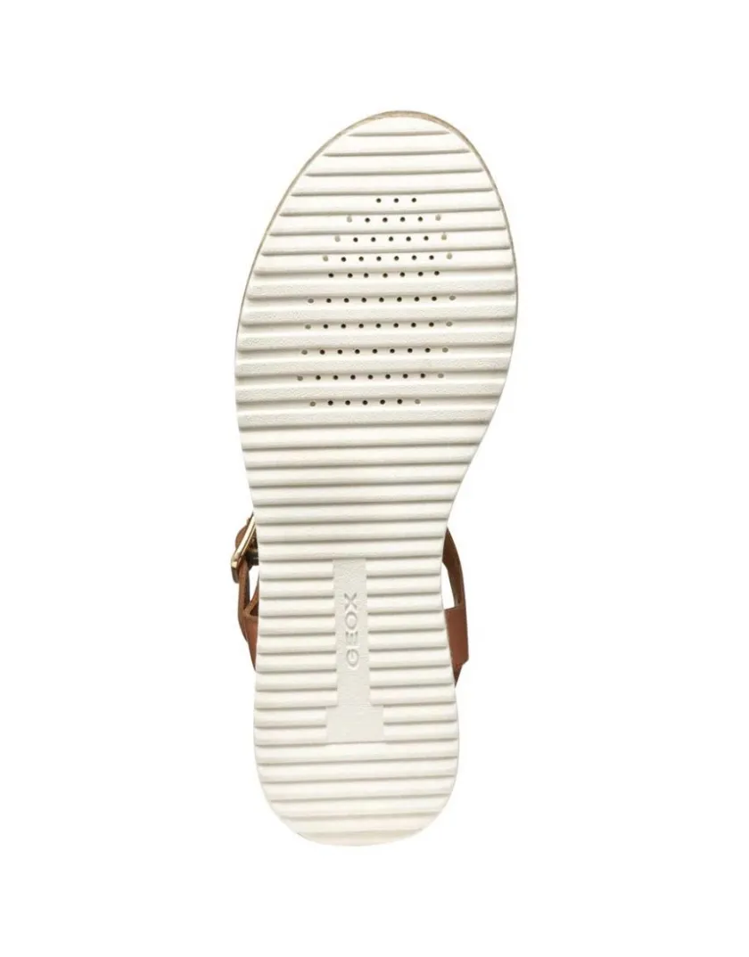 Outlet Sandale corde cuir camel GEOX Sandales