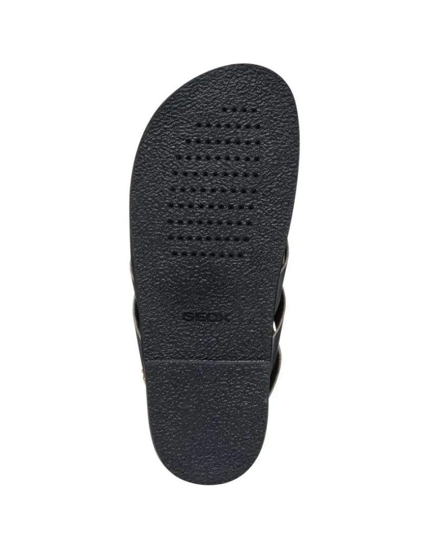 Clearance Sandale plate cuir argent GEOX Sandales