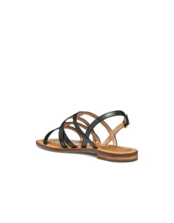Outlet Sandale plate cuir noir GEOX Sandales