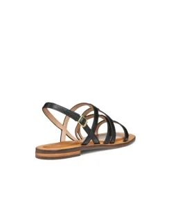 Outlet Sandale plate cuir noir GEOX Sandales