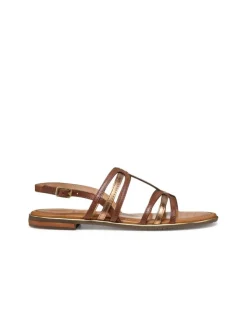 Clearance Sandale plate marron cuir GEOX Sandales