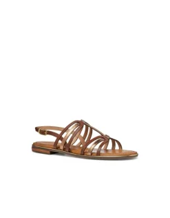 Clearance Sandale plate marron cuir GEOX Sandales