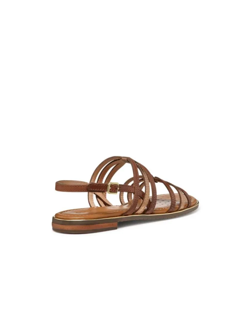 Clearance Sandale plate marron cuir GEOX Sandales