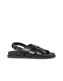 New Sandales plates cuir noir GEOX Sandales