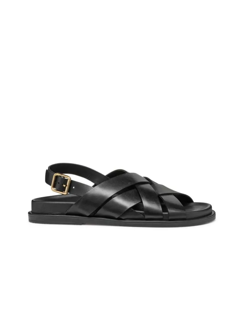 New Sandales plates cuir noir GEOX Sandales
