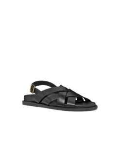 New Sandales plates cuir noir GEOX Sandales