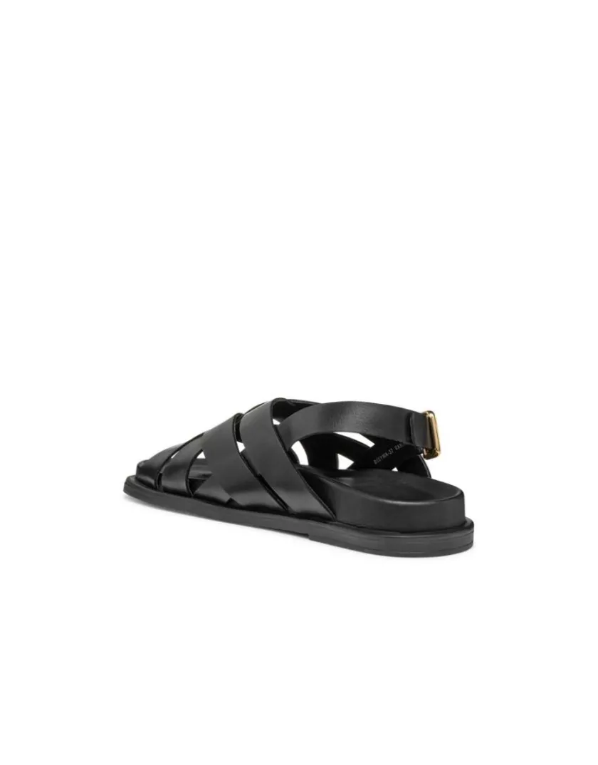 New Sandales plates cuir noir GEOX Sandales