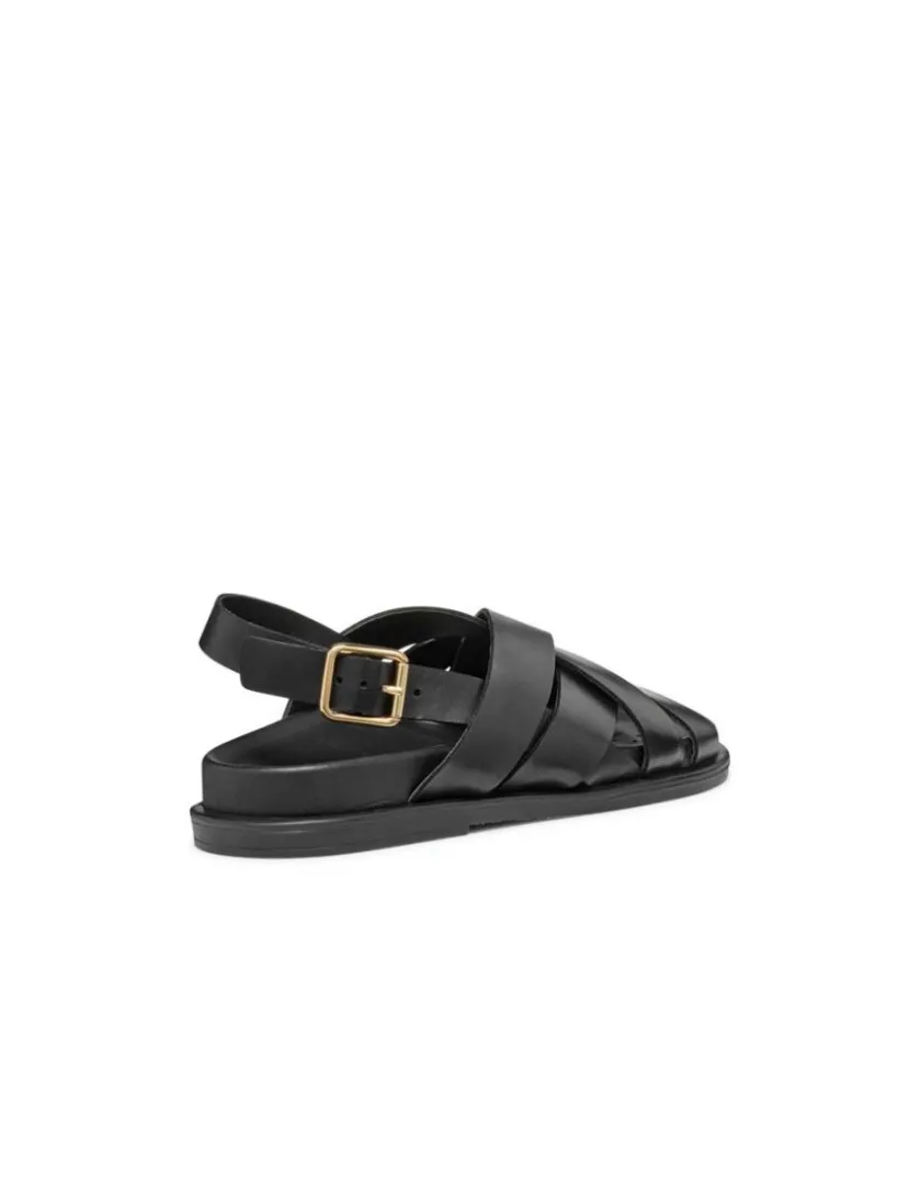 New Sandales plates cuir noir GEOX Sandales