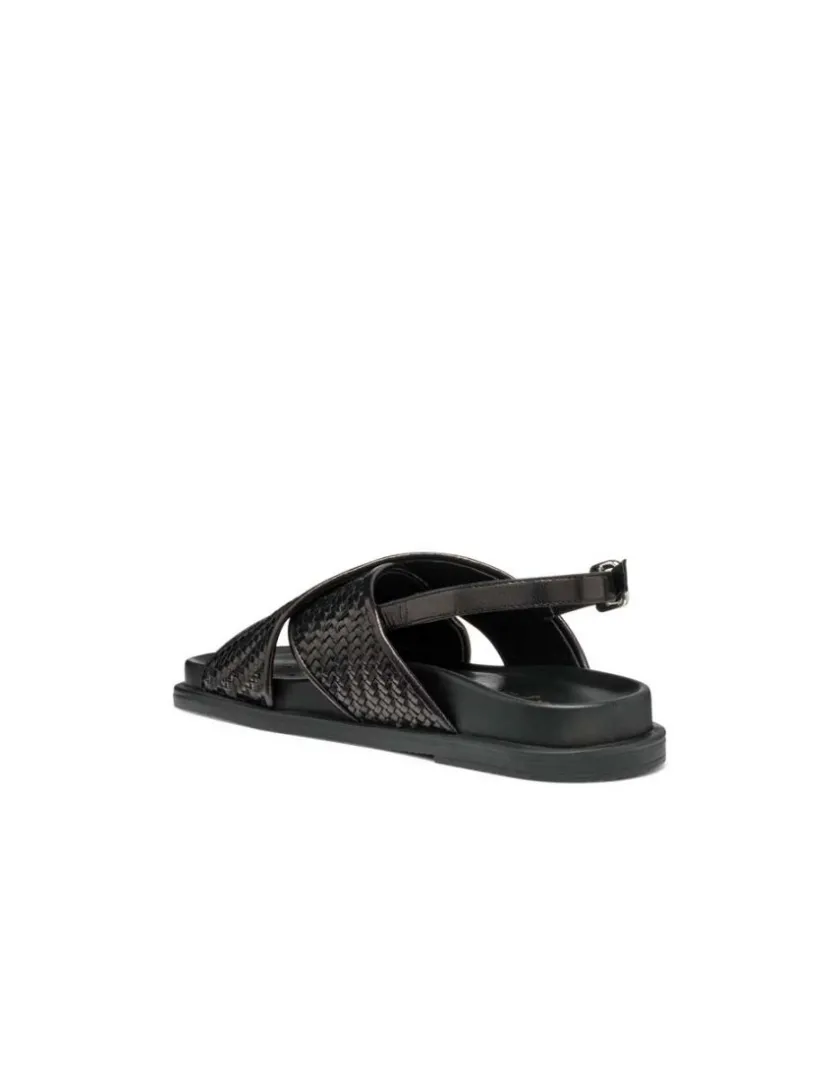 Online Sandales plates cuir noir GEOX Sandales