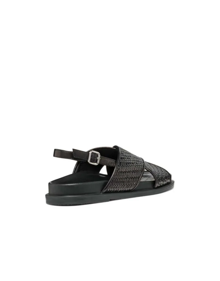 Online Sandales plates cuir noir GEOX Sandales