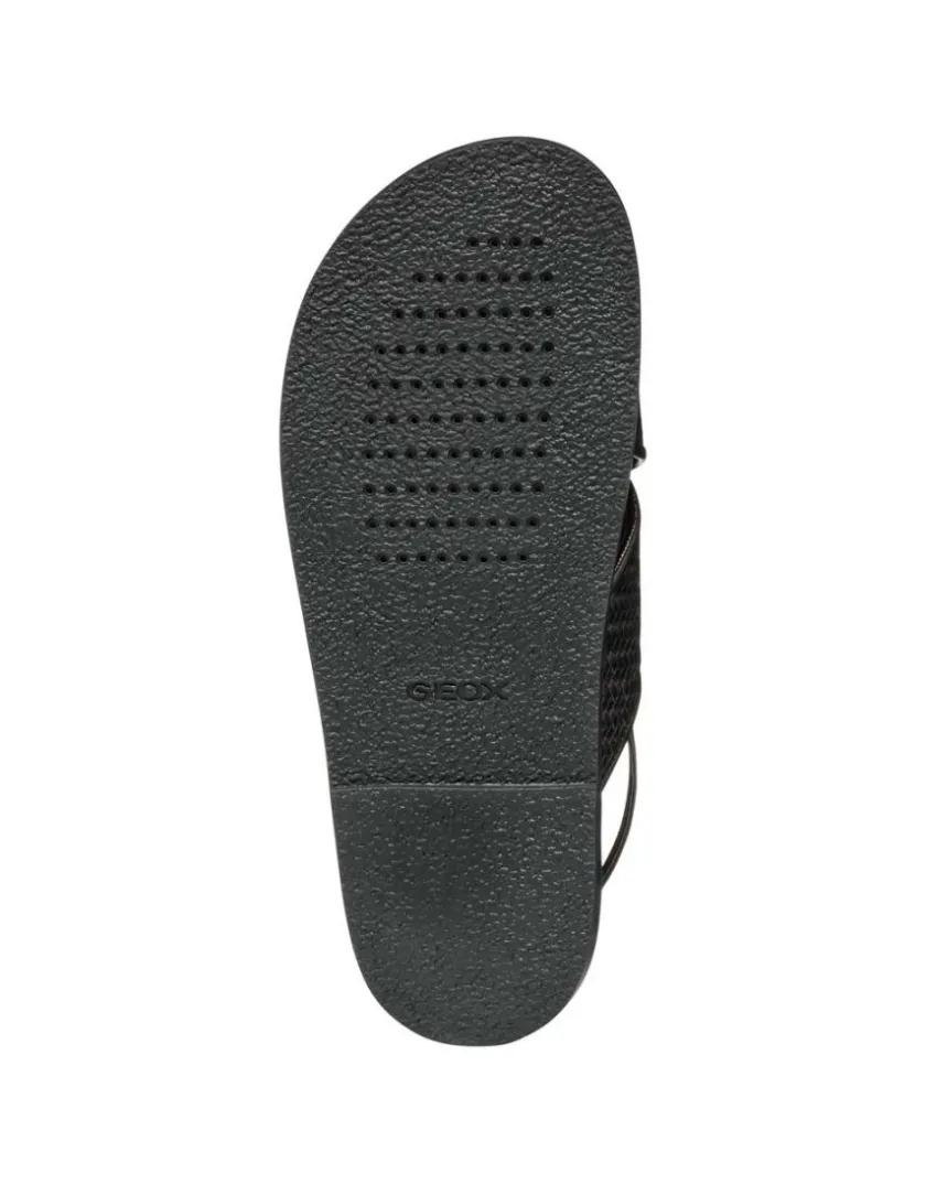 Online Sandales plates cuir noir GEOX Sandales