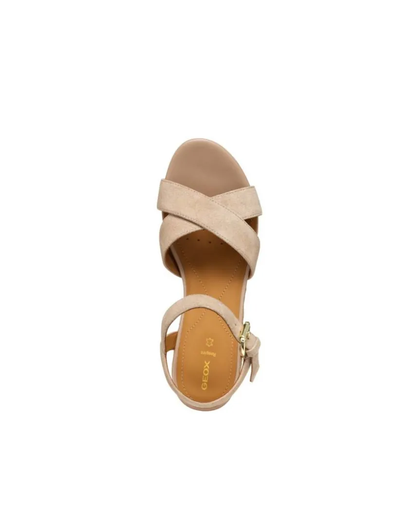 Online Sandales talon cuir beige GEOX Sandales