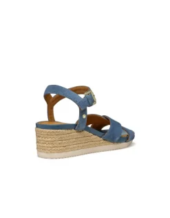 Hot Sandales talon cuir bleu GEOX Sandales