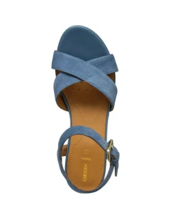Hot Sandales talon cuir bleu GEOX Sandales