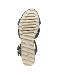 Hot Sandales talon cuir bleu GEOX Sandales