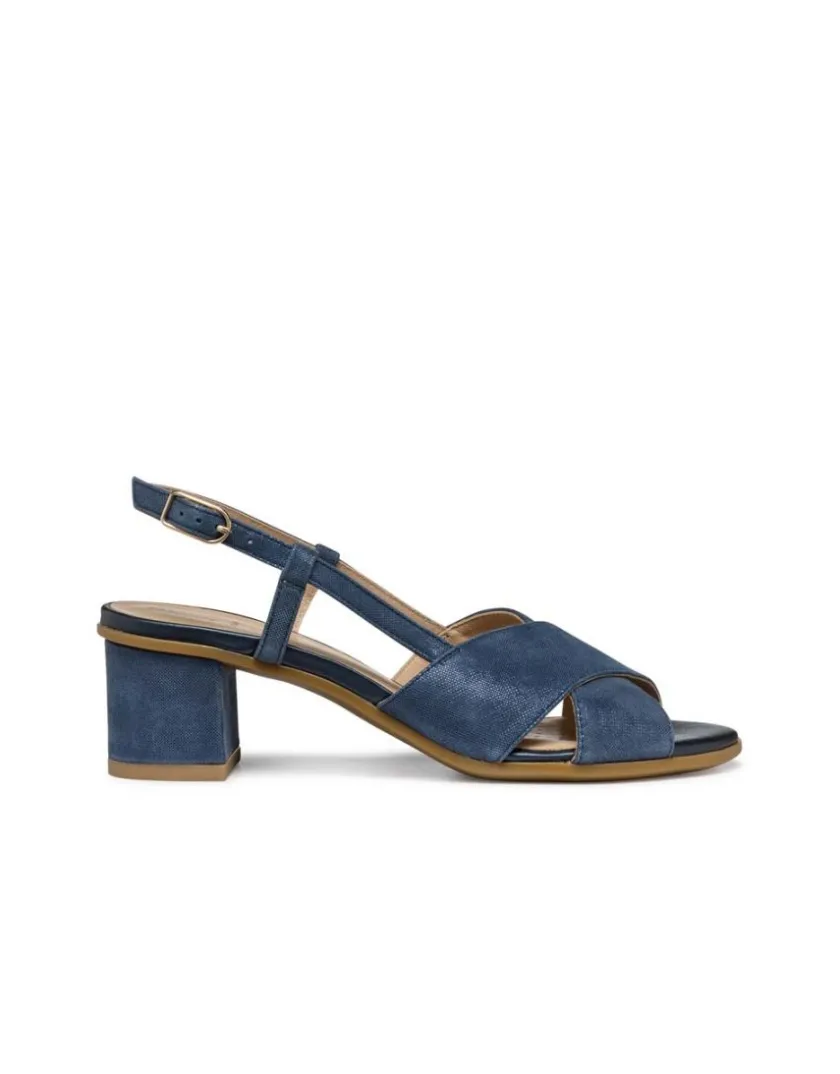Outlet Sandales talon cuir bleu GEOX Sandales