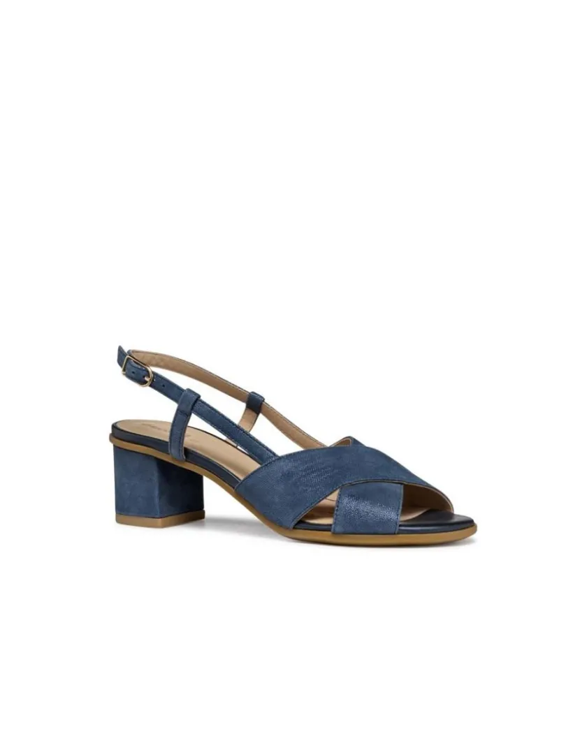 Outlet Sandales talon cuir bleu GEOX Sandales