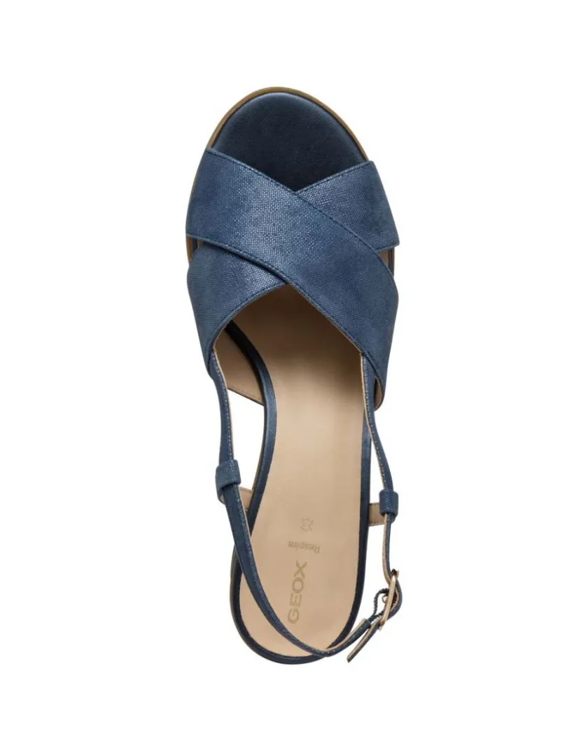 Outlet Sandales talon cuir bleu GEOX Sandales