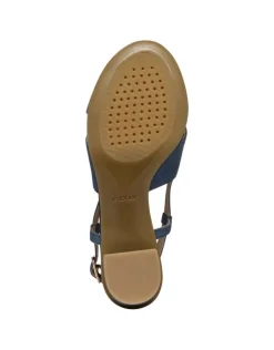 Outlet Sandales talon cuir bleu GEOX Sandales