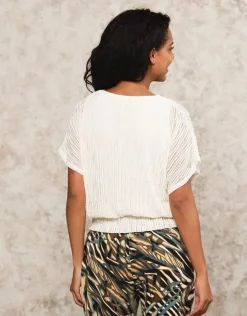 Discount Top blousant coton blanc Chemisiers & Blouses|Hauts