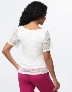 Clearance Top dentelle chic écru Chemisiers & Blouses|Hauts
