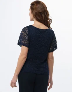 Online Top dentelle chic marine Chemisiers & Blouses|Hauts