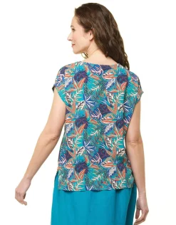 Best Top feuillage bleu Chemisiers & Blouses|Hauts