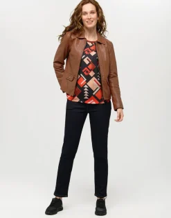 Best Top fluide motifs oranges T-shirts|Hauts