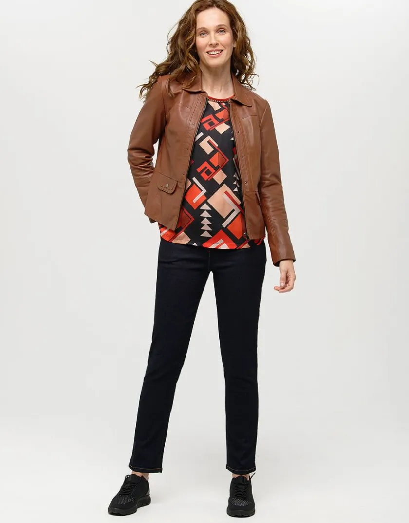 Best Top fluide motifs oranges T-shirts|Hauts