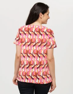 Fashion Top imprimé 70 rouge T-shirts|Hauts