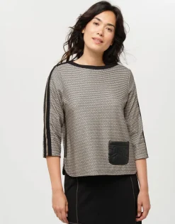 Fashion Top maille ample noir T-shirts|Hauts