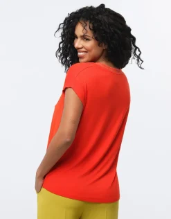 New T-shirt bi-matière orange T-shirts|Hauts