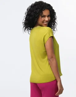 Outlet T-shirt bi-matière vert T-shirts|Hauts