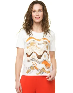 Outlet T-shirt blanc à motifs T-shirts|Hauts