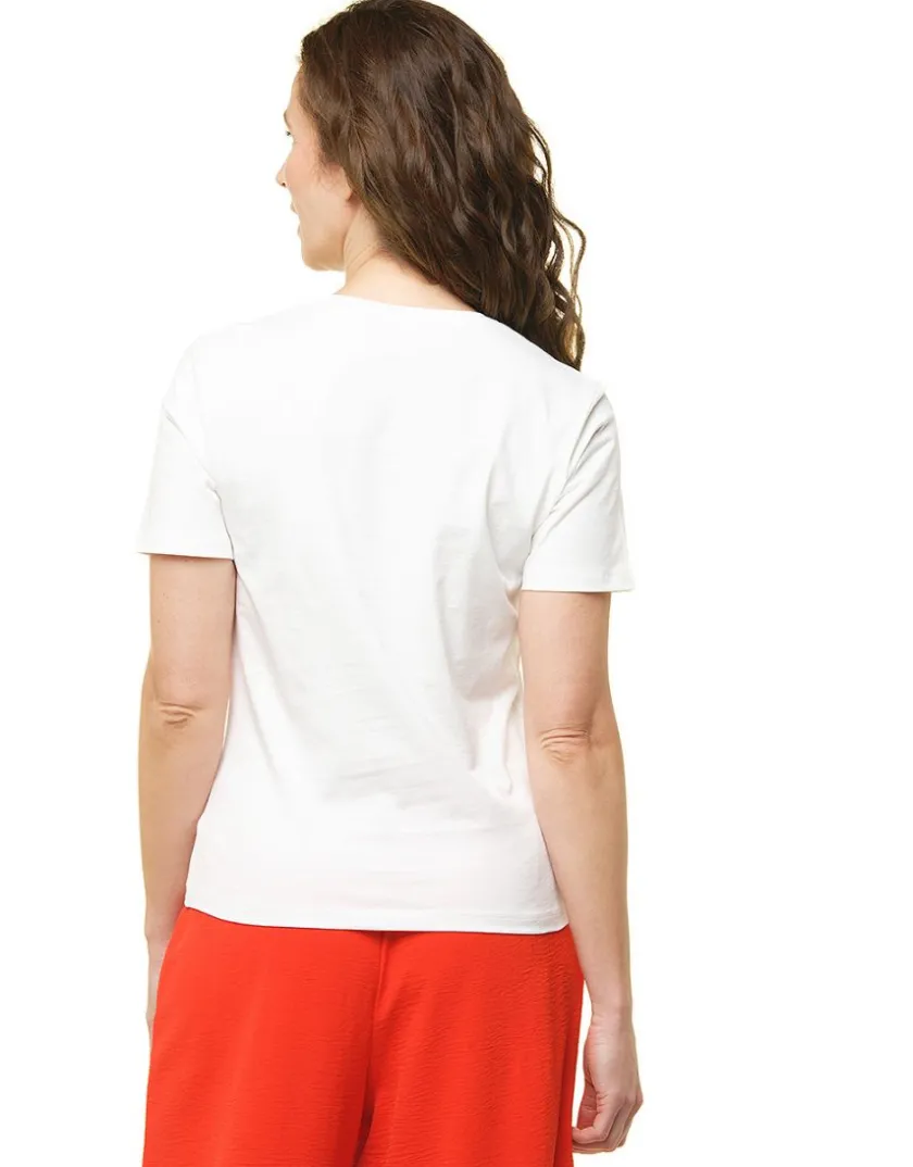 Outlet T-shirt blanc à motifs T-shirts|Hauts