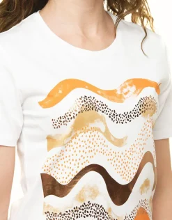 Outlet T-shirt blanc à motifs T-shirts|Hauts
