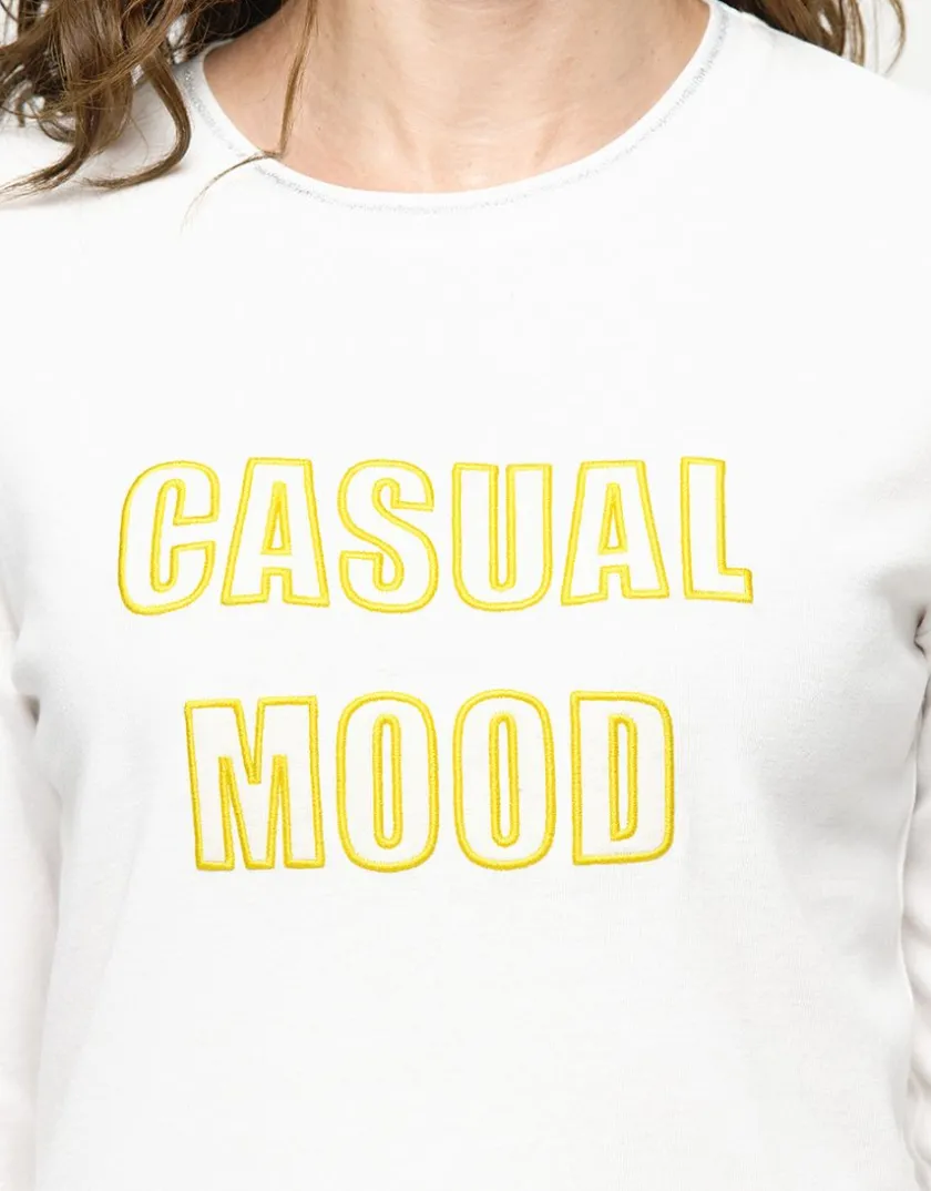 Discount T-shirt blanc coton modal T-shirts|Hauts