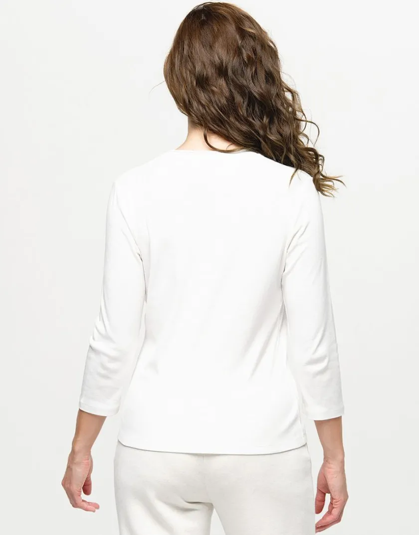 Discount T-shirt blanc coton modal T-shirts|Hauts