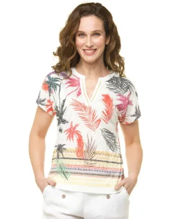 Fashion T-shirt blanc imprimé T-shirts|Hauts