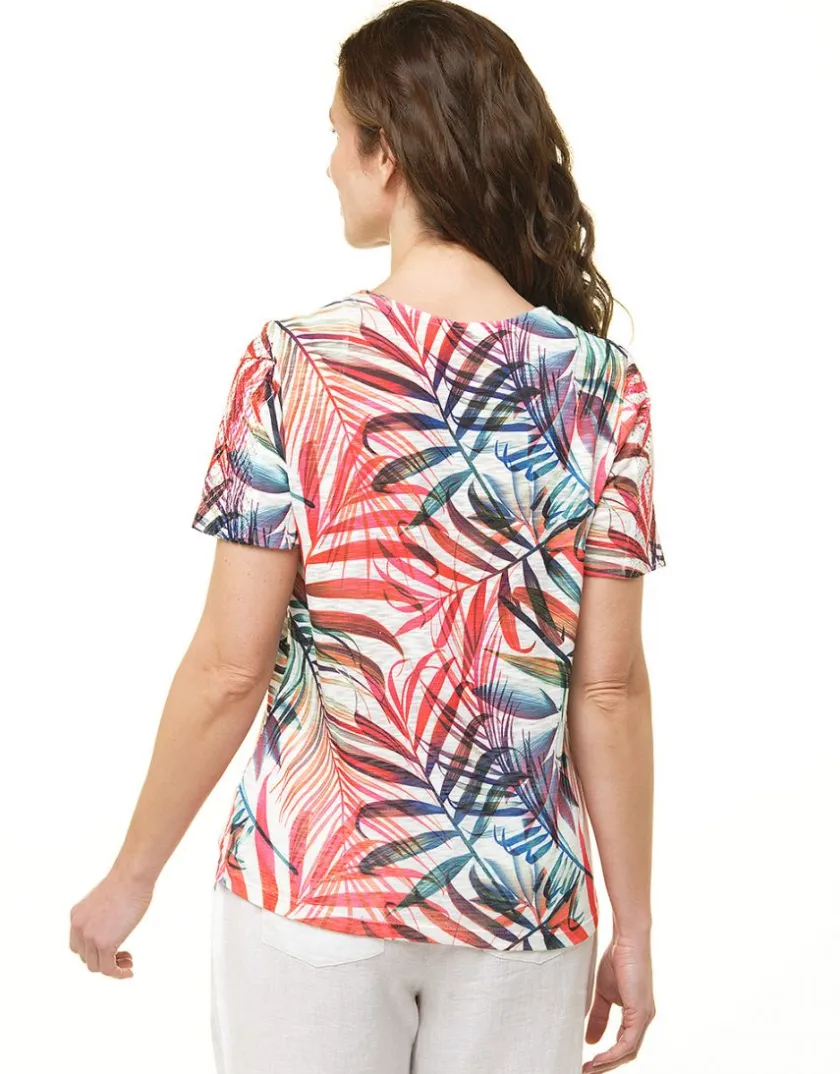 New T-shirt blanc palmiers T-shirts|Hauts