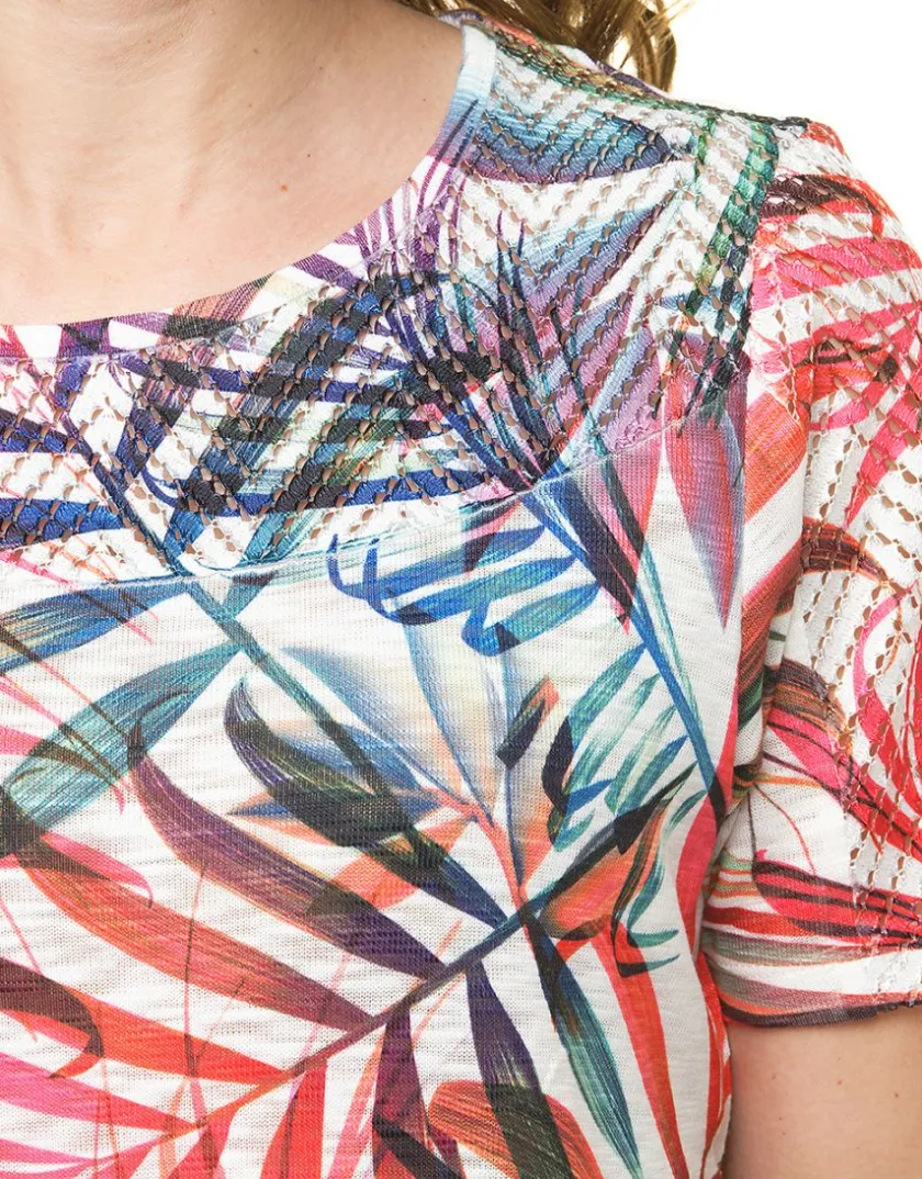 New T-shirt blanc palmiers T-shirts|Hauts